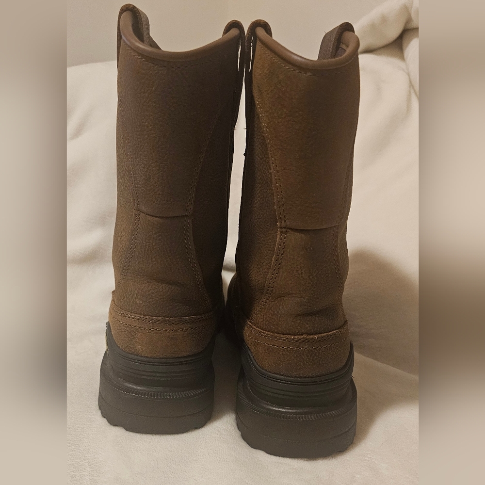 Steel-Toe Brown Leather Work Boots - Waterproof, Slip-Resistant - Picture 5 of 7